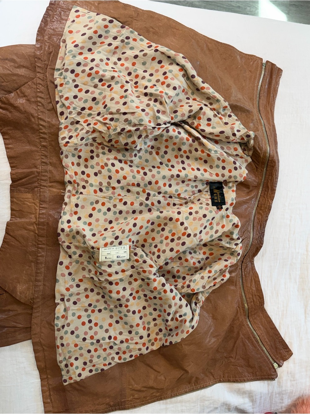 Vintage Lamb Leather Deconstructed Asymmetrical Moto Jacket Detachable Collar - Picture 5 of 10